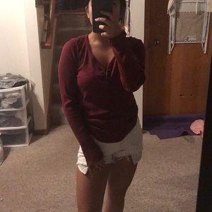 maroon So long sleeve shirt with clinched button